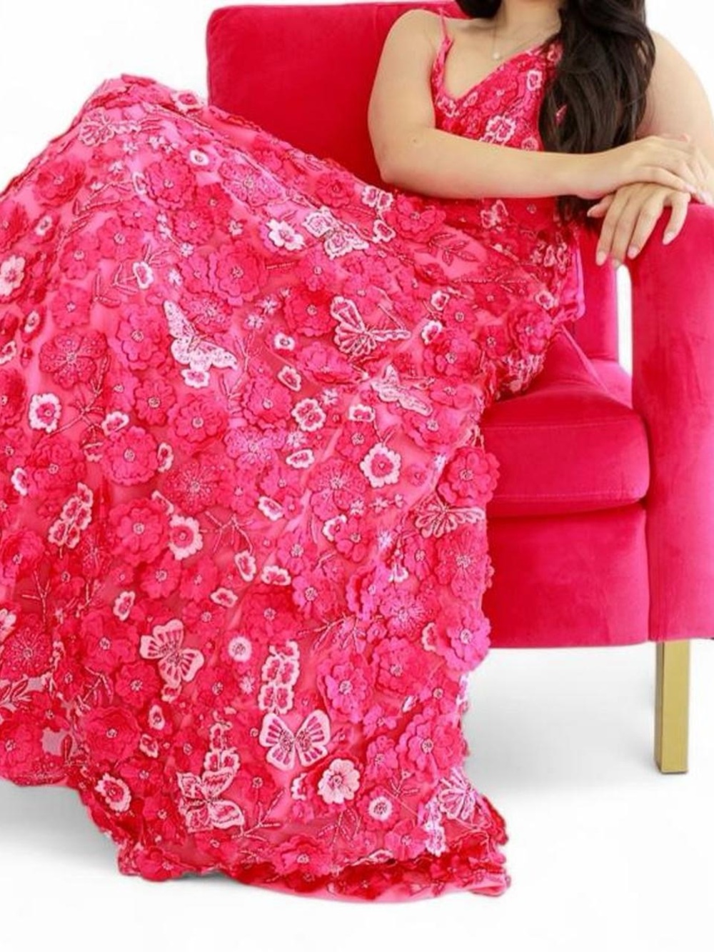 NWT Alice + Olivia Domenica Embellished Ball Gown Floral Appliqué (Size 4)